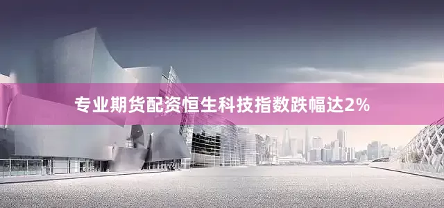 专业期货配资恒生科技指数跌幅达2%